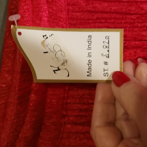 Krishna Elastic Drawstring Red Paisley Boho Skirt Lovely Dancing In! - Picture 3 of 8